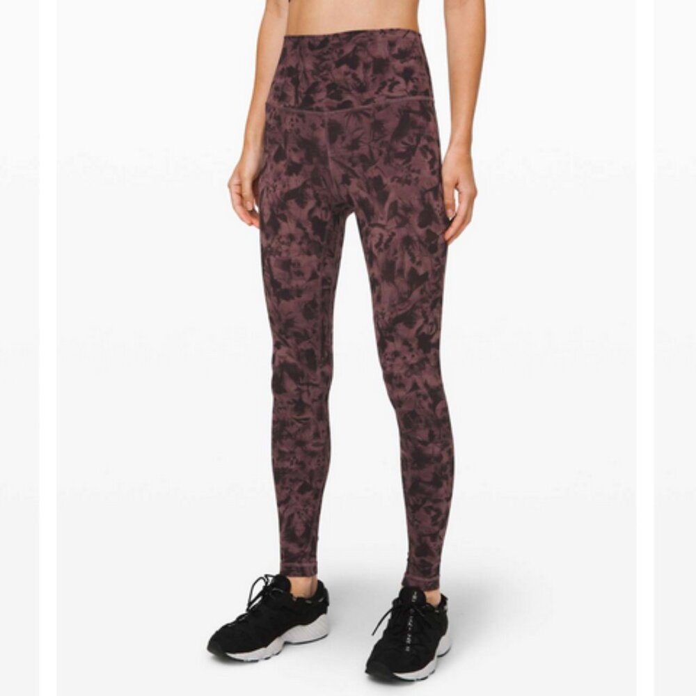 Lululemon Align Pant 28" - Mini Dusk Floral Antique Bark Black - Size 6 - Picture 2 of 16